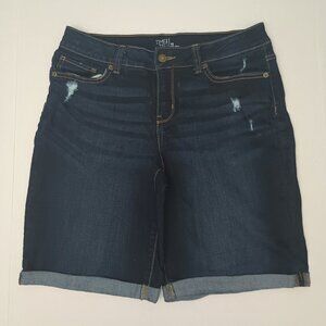 Time And Tru Womens Bermuda Distressed Jean Shorts Size 10 Medium Rise